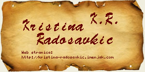 Kristina Radosavkić vizit kartica